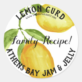 Lemon Curd Product Business Label Runder Aufkleber