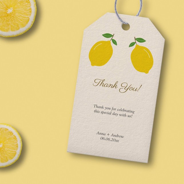 Lemon Danke Geschenkanhänger (Lemon Thank You Gift Tags)