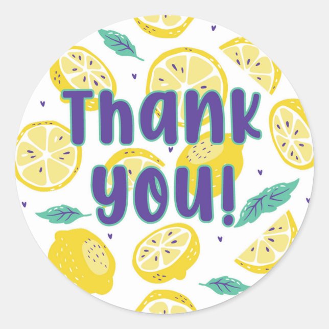 Lemon danke Ihnen Aufkleber (Vorderseite)