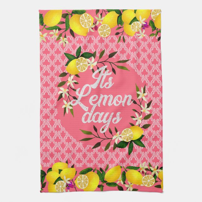 Lemon Days Motif Cherry Geschirrtuch (Vertikal)