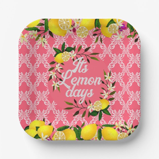 Lemon Days Motif Cherry Pappteller (Vorderseite)