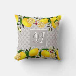 Lemon Days Motif Gray Kissen