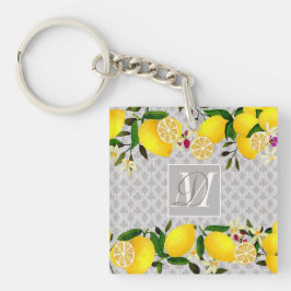 Lemon Days Motif Gray Schlüsselanhänger