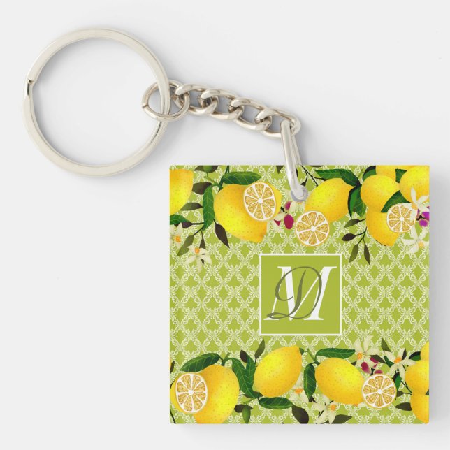 Lemon Days Motif Green Schlüsselanhänger (Vorderseite)
