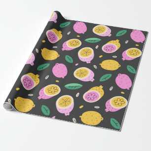 Lemon doodle muster, helle niedliche Zitrusfrüchte Geschenkpapier