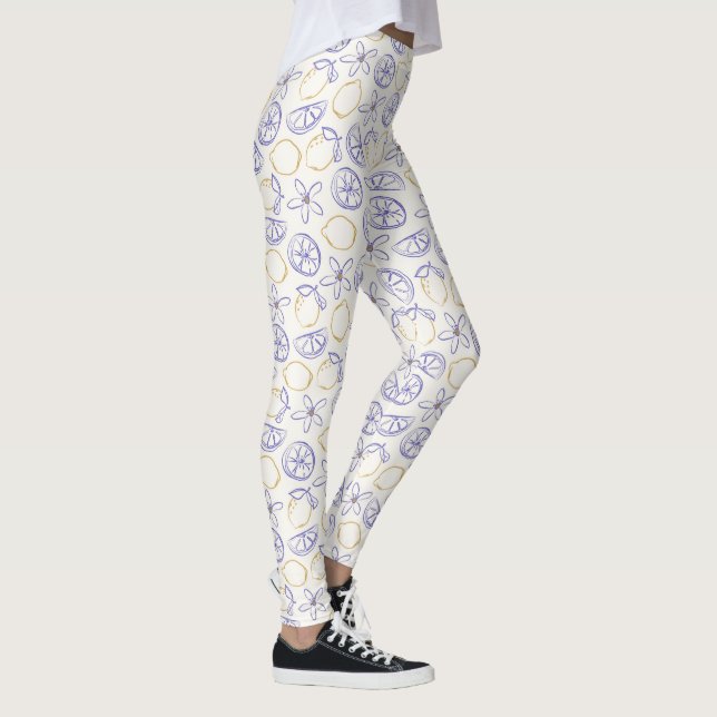Lemon Doodle Pattern Leggings (Rechts)
