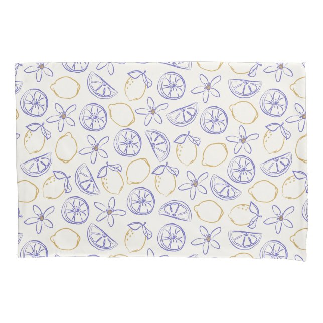 Lemon Doodle Pattern Musterbeispiel Kissenbezug (Vorderseite-Links)