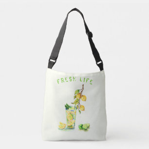 Lemon Drink Crossbody Bag - Benutzerdefinierter Te Tragetaschen Mit Langen Trägern