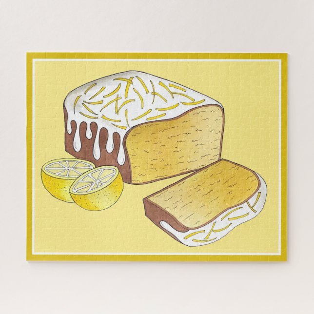Lemon Drizzle Pound Cake Loaf British Baking Food (Horizontal)