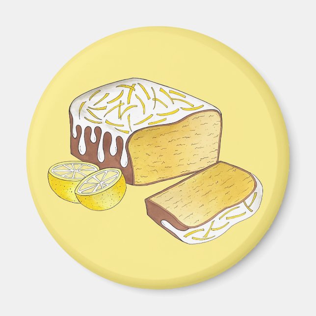 Lemon Drizzle Pound Cake Loaf British Baking Food Magnet (Vorne)