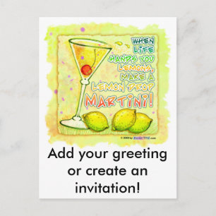 Lemon Drop Martini Einladungspostkarte