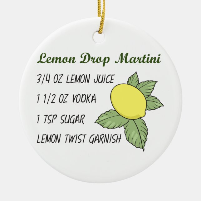 Lemon Drop Martini Keramik Ornament (Vorne)