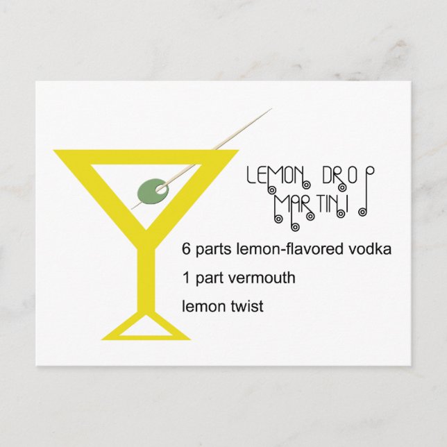 Lemon Drop Martini Postkarte (Vorderseite)