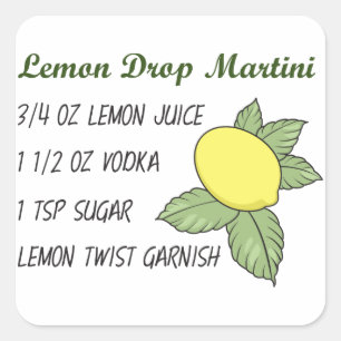 Lemon Drop Martini Quadratischer Aufkleber