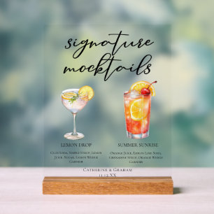 Lemon Drop Summer Sunrise Signature Mocktails Acrylschild