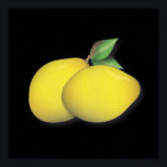 Lemon Duo Bold & Modern Kiteboster Poster<br><div class="desc">Digitale Darstellung eines hübschen gelben Zitronenpaares Set vor einem schwarzen Hintergrund.</div>
