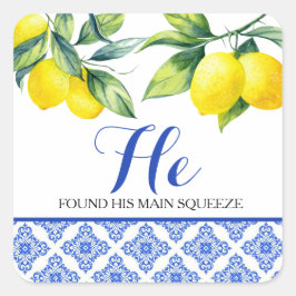 Lemon Dusche Quadratischer Aufkleber