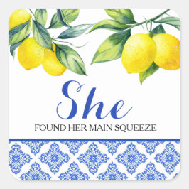Lemon Dusche Quadratischer Aufkleber