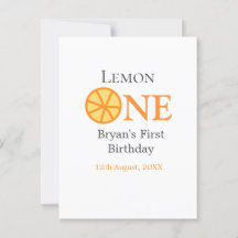 Lemon einen glücklichen 1. Geburtstag orangefarben