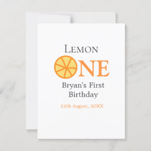 Lemon einen glücklichen 1. Geburtstag orangefarben Postkarte