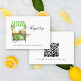 Lemon elegant Bridal shower QR code for registry  Begleitkarte