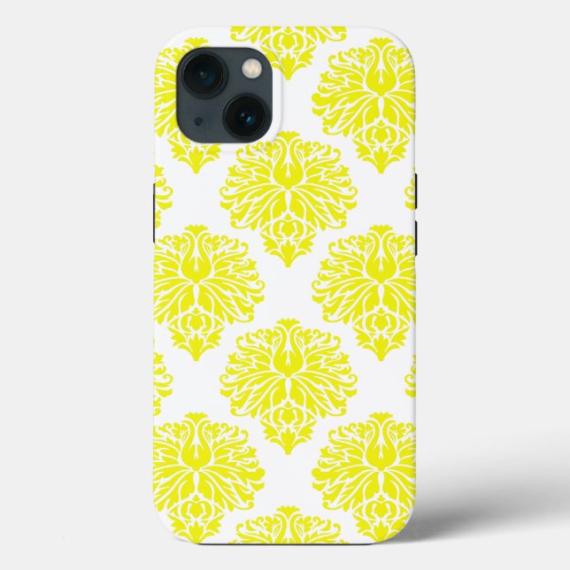 Lemon Elegant Damask Case-Mate iPhone Hülle (Rückseite)