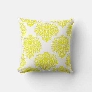 Lemon Elegant Damask Kissen