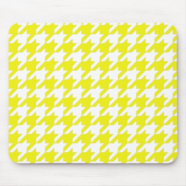 Lemon Elegant Hahnentrittmuster Mousepad (Vorne)