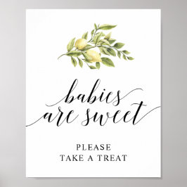 Lemon Elegant Typografy BABIES SIND SWEET Poster
