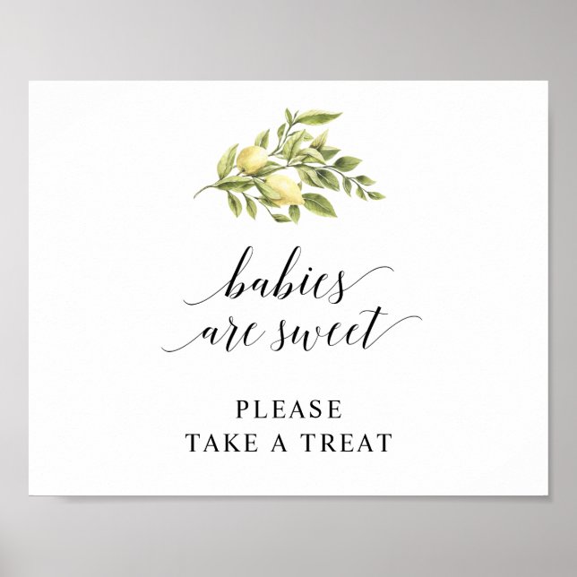 Lemon Elegant Typografy BABIES SIND SWEET v3 Poster (Vorne)