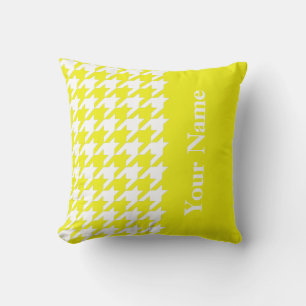 Lemon Elegantes Hahnentrittmuster mit Namen Kissen