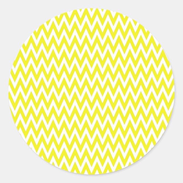 Lemon Elegantes Zickzack Design Runder Aufkleber (Vorderseite)