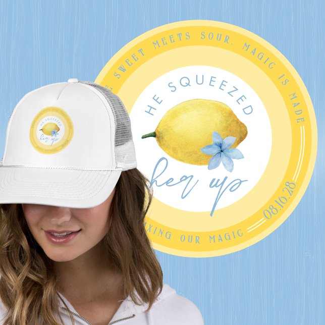Lemon, er presste sie auf LKW-Hut Truckerkappe (This hat is perfect for your engagement photos, save the dates, or as an accessory for bridal shower)