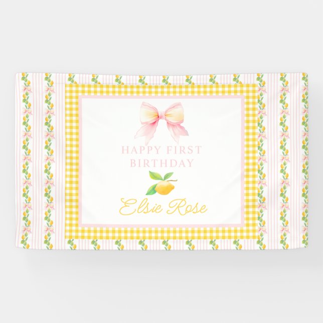 Lemon erste Geburtstags-Vinyl-Banner Banner (Horizontal)