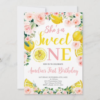 Lemon Erster Geburtstag, Citrus Geburtstagsparty Einladung