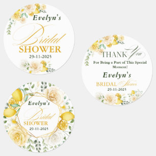 Lemon Eucalyptus Rose Brautparty Etiketten