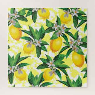 Lemon Fantasy: Kreatives Muster der Blumen