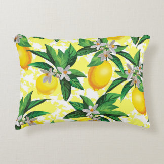 Lemon Fantasy: Kreatives Muster der Blumen Dekokissen