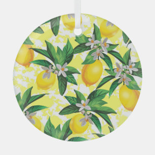 Lemon Fantasy: Kreatives Muster der Blumen Ornament Aus Glas