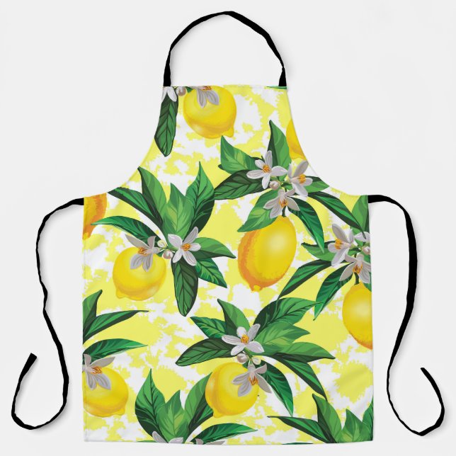 Lemon Fantasy: Kreatives Muster der Blumen Schürze (Vorderseite)