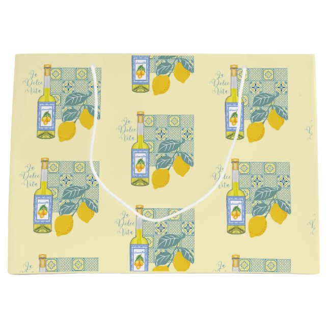 Lemon Farm Retro Große Geschenktüte (Vorderseite)