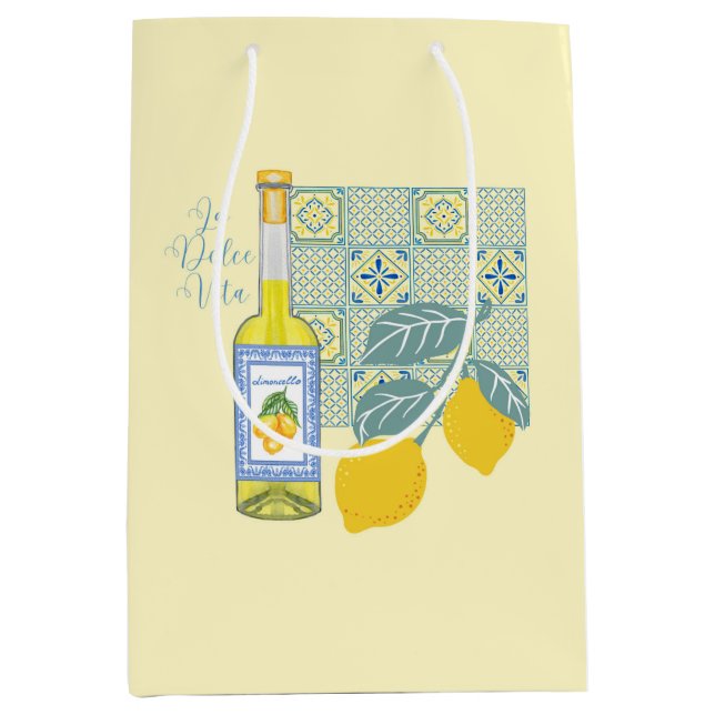 Lemon Farm Retro Mittlere Geschenktüte (Vorderseite)