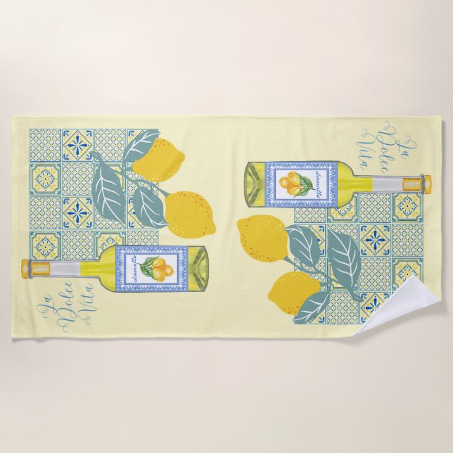 Lemon Farm Retro Strandtuch (Vorderseite)