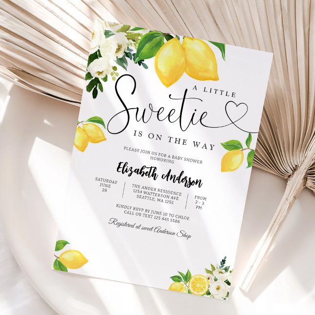 Lemon Floral Baby Shower Invitation (Créateur téléchargé)