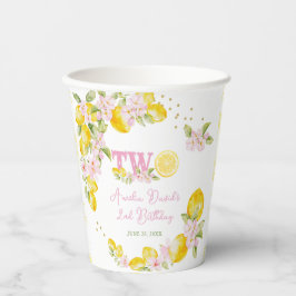 Lemon Floral Birthday Pappbecher