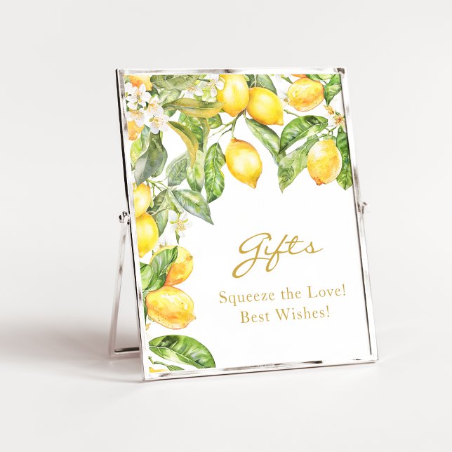 Lemon Floral Brautparty Gifts Poster (Watercolor Lemon Floral Bridal Shower Gifts Poster
)