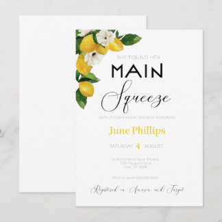 Lemon Floral Bridal Dusche Einladung 