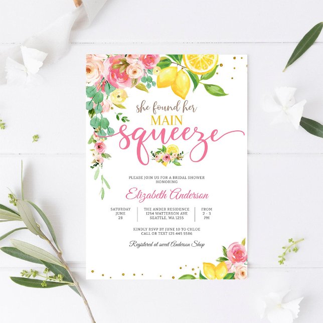 Lemon Floral Bridal Shower Invitation (Créateur téléchargé)