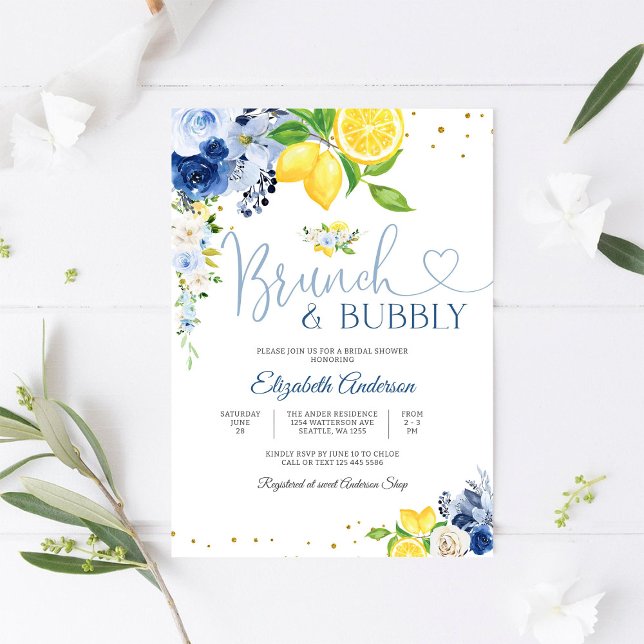 Lemon Floral Bridal Shower Invitation (Créateur téléchargé)