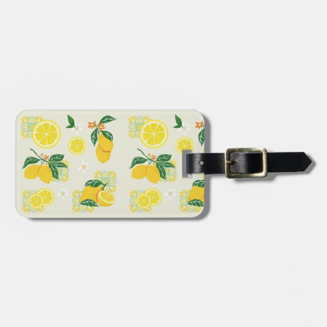Lemon Floral Gepäckanhänger (Vorderseite horizontal)